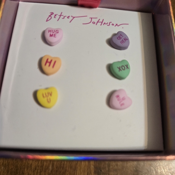 Betsey Johnson Candy Heart Earrings - Picture 2 of 3